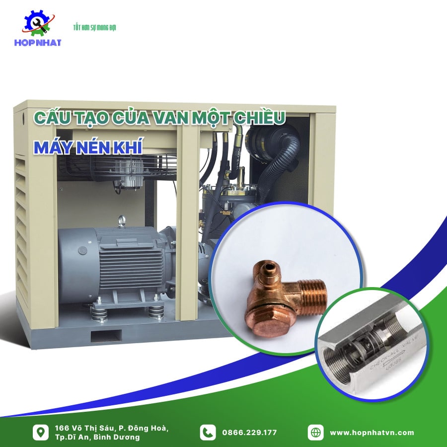 <p>Trong công nghiệp và sử dụng hàng ngày, máy nén khí là một phần quan trọng của cuộc sống chúng ta. Và một trong những yếu tố quan trọng nhất khiến máy hoạt động mạnh mẽ chính là van một chiều máy nén khí. Van một chiều có vai trò không thể thiếu trong việc kiểm soát dòng khí, đảm bảo sự hoạt động liên tục và hiệu quả của máy nén khí. </p>