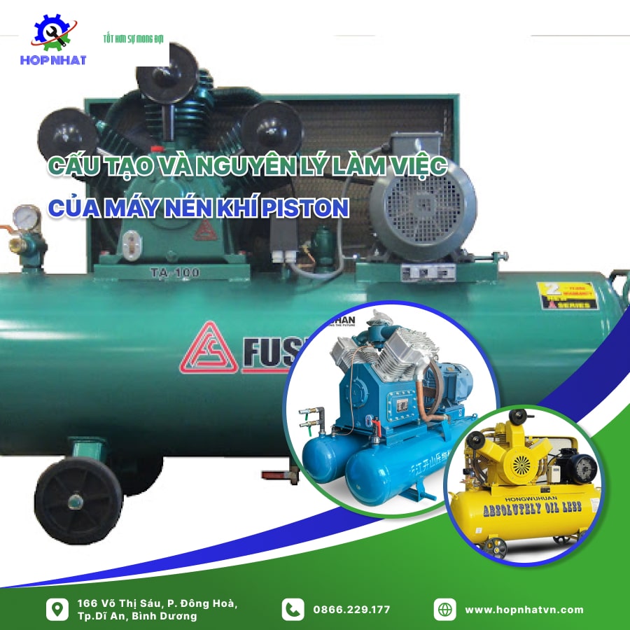 <p>Máy nén khí Piston có những đặc điểm gì? Máy có cấu tạo thế nào, hoạt động ra sao? Đó là câu hỏi mà Hợp Nhất nhận được rất nhiều trong thời gian qua. Và chúng tôi thấy rằng đây là dòng máy khá được nhiều bạn quan tâm trên thị trường máy nén khí</p>