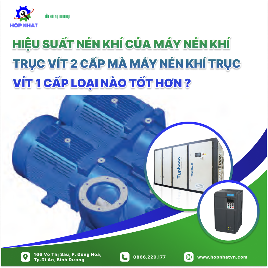 <p style="text-align: justify;"><span style="font-size:16px;"><em>Máy nén khí trục vít là thiết bị quen thuộc trong nhiều ngành công nghiệp và đời sống, đóng vai trò quan trọng cung cấp nguồn khí nén dồi dào, đáp ứng đa dạng nhu cầu sử dụng. Nổi bật trong dòng máy nén khí trục vít là hai phân loại chính: 1 cấp và 2 cấp. Vậy hiệu suất nén khí của máy nén khí trục vít 2 cấp và máy nén khí trục vít 1 cấp loại nào tốt hơn? Hãy cùng tìm câu trả lời cùng chúng tôi trong bài viết dưới đây.</em></span></p>