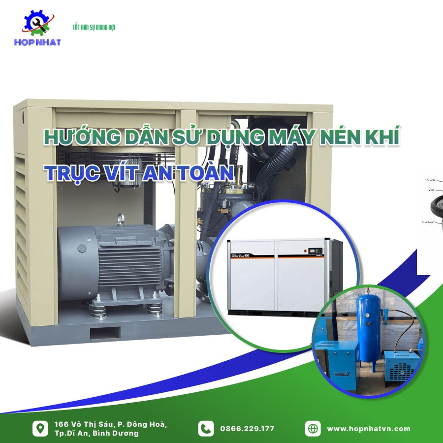 <p>Máy nén khí trục vít là một công cụ quan trọng trong nhiều ngành công nghiệp, từ sản xuất đến xây dựng. Được biết đến với hiệu suất cao và độ ổn định, máy nén khí trục vít đòi hỏi sự sử dụng an toàn và bảo trì định kỳ để đảm bảo khả năng hoạt động hiệu quả. </p>