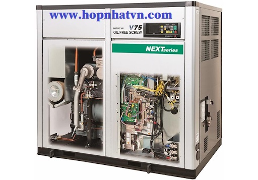 <p>Máy nén khí Hitachi không dầu được sử dụng trong công nghệ sạch như sản xuất thực thẩm, đồ uống, dược phẩm, y tế hoặc những ngành điện tử có tính chính xác cao. Ở bài này chúng tôi sẽ giới thiệu những điểm nổi bật của dòng máy nén khí không dầu Hitachi đời mới nhất hiện nay.</p>